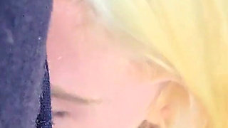 Cute 19 Year Old Blonde Riding Excersize Bike with Massive Dildo