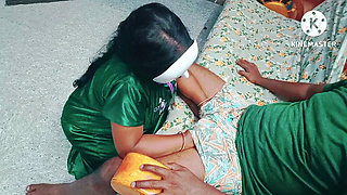 Tamil - Desi girl seducing her boyfriend and gave nice blow to take him on bed - erotic moaning with tamil audio